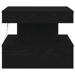 Berkfield Home Modern Coffee Table with LED Lights Black Oak 50x50x40 cm - Size: 50 x 50 x 40 cm - thumbnail 7