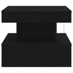 Berkfield Home Modern Coffee Table with LED Lights Black Oak 50x50x40 cm - Size: 50 x 50 x 40 cm - thumbnail 8