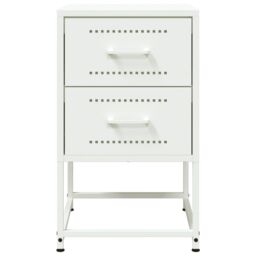 Berkfield Home Bedside Cabinet White 36x39x60.5 cm Steel - thumbnail 6