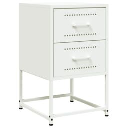 Berkfield Home Bedside Cabinet White 36x39x60.5 cm Steel - thumbnail 2