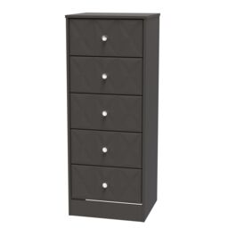 Ready Assembled 2 U Memphis 5 Drawer Tall Bedside (Ready Assembled) in Dark Grey - thumbnail 3
