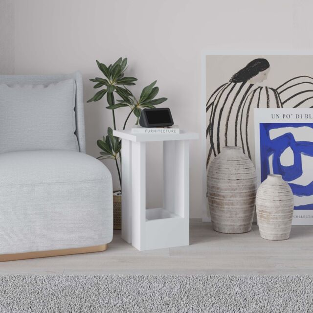 Decortie Tasos' Modern Minimalist Side Table 30cm in White - Size: 1 Pack - image 1