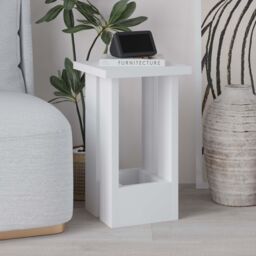 Decortie Tasos' Modern Minimalist Side Table 30cm in White - Size: 1 Pack - thumbnail 2