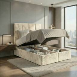 DS Living Harmony Cream Ottoman Bed - Size: Super King - thumbnail 2