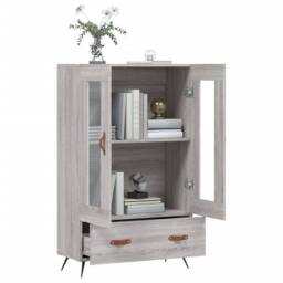 Berkfield Home Highboard Grey Sonoma 69.5x31x115 cm Engineered Wood - thumbnail 4