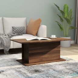 Berkfield Home Coffee Table Brown Oak 102x55.5x40 cm Engineered Wood - thumbnail 1