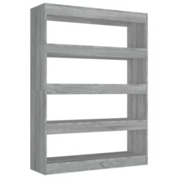 Berkfield Home Book Cabinet/Room Divider Grey Sonoma 100x30x135 cm - Size: 100 x 30 x 135 cm - thumbnail 2