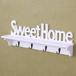 Dprodo Sweet Home Wall Shelves Bookshelf in White - Size: 1 Pack - thumbnail 3