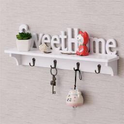 Dprodo Sweet Home Wall Shelves Bookshelf in White - Size: 1 Pack - thumbnail 2