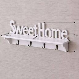 Dprodo Sweet Home Wall Shelves Bookshelf in White - Size: 1 Pack - thumbnail 4