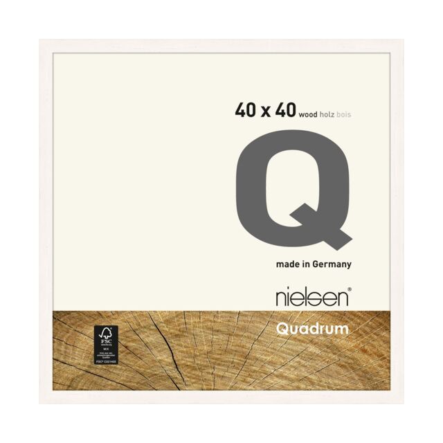 nielsen Quadrum 40 x 40cm Wooden Picture Frame With Protective Glass Front in White - Size: 40 x 40 cm - image 1