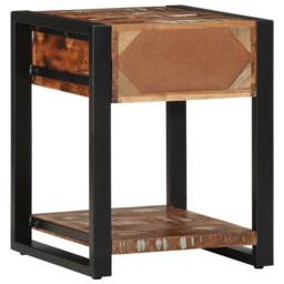 Berkfield Home Side Table Multicolour 40x40x50 cm Solid Wood Reclaimed - Size: 40 x 40 x 50 cm - thumbnail 5