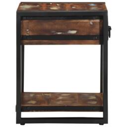 Berkfield Home Side Table Multicolour 40x40x50 cm Solid Wood Reclaimed - Size: 40 x 40 x 50 cm - thumbnail 4