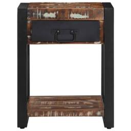 Berkfield Home Side Table Multicolour 40x40x50 cm Solid Wood Reclaimed - Size: 40 x 40 x 50 cm - thumbnail 2