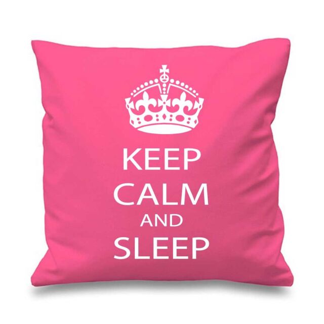 "60 SECOND MAKEOVER Pink Cushion Cover Keep Calm & Sleep 16"" x 16"" Daughter Friend Gift Decorative Cushion Home Horse Equestrian - Size: 40 cm x 40 cm"