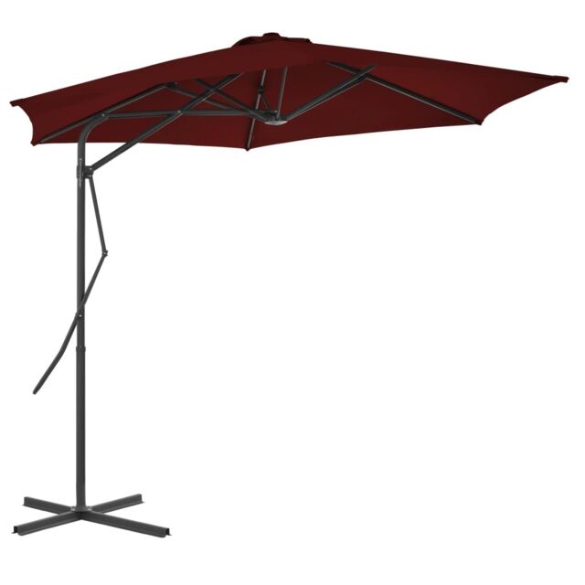 Berkfield Home Outdoor Parasol with Steel Pole Bordeaux Red 300x230 cm - image 1