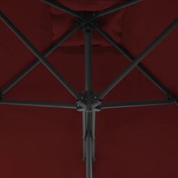 Berkfield Home Outdoor Parasol with Steel Pole Bordeaux Red 300x230 cm - thumbnail 6
