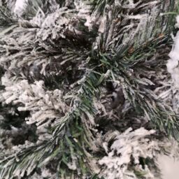 Samuel Alexander 8ft Indoor Flocked PVC Christmas Tree Arch with Snow Tips & Flat Top in Green - thumbnail 4
