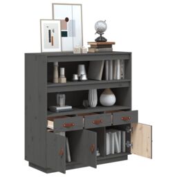 Berkfield Home Highboard Grey 100x40x108.5 cm Solid Wood Pine - thumbnail 5