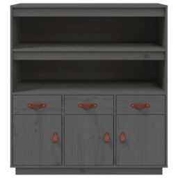 Berkfield Home Highboard Grey 100x40x108.5 cm Solid Wood Pine - thumbnail 6