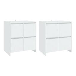 Berkfield Home Sideboards 2 pcs White 70x41x75 cm Engineered Wood - Size: 70 x 41 x 75 cm - thumbnail 3
