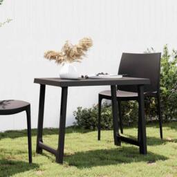 Berkfield Home Camping Table Anthracite 79x56x64 cm PP Wooden Look in Black - Size: 79 x 56 x 64 cm - thumbnail 2