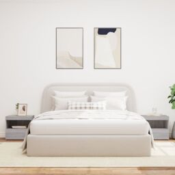 Berkfield Home Bedside Cabinets with LED Lights 2 pcs Grey Sonoma 50x40x45 cm - Size: 50 x 40 x 45 cm - thumbnail 3