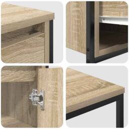 Berkfield Home 3 Piece Bathroom Furniture Set Sonoma Oak Engineered Wood in Light Tan - thumbnail 8
