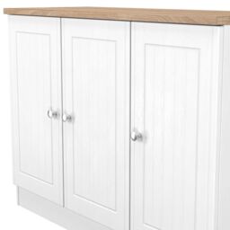 Ready Assembled 2 U Norton 3 Door Sideboard (Ready Assembled) in White - Size: Large - thumbnail 4