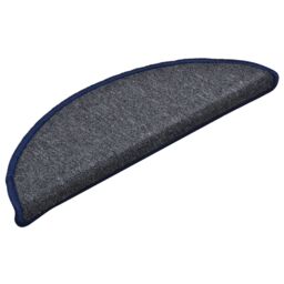 Berkfield Home Carpet Stair Treads 15 pcs Dark Grey & Blue 56x17x3 cm - Size: Medium - thumbnail 3