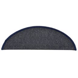 Berkfield Home Carpet Stair Treads 15 pcs Dark Grey & Blue 56x17x3 cm - Size: Medium - thumbnail 6