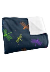 JQ Licensing James Piazza Neon Dragonflies Pattern Silky Touch Super Soft Throw Blanket 152 X 127 cm in White - thumbnail 3