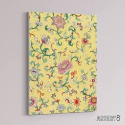 "Artery8 Owen Jones Vintage Chinese Flower Pattern Canvas Wall Art Print in Yellow - Size: W12"" x H16""" - thumbnail 2