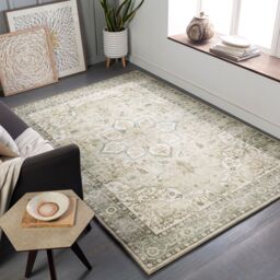 Livabliss Erin-Traditional Green Grey Cream Brown Traditional Boho Living Dining Rug in Blue - Size: 200 cm x 275 cm - thumbnail 7