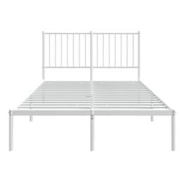 Berkfield Home Metal Bed Frame with Headboard White 120x200 cm - Size: Small Double - thumbnail 5