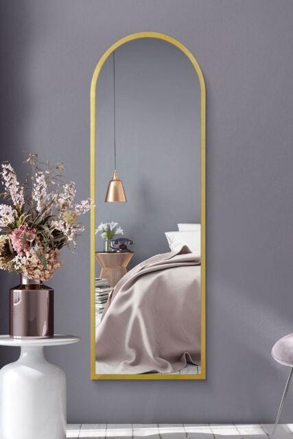 "MirrorOutlet Gold Framed Arched Leaner/Wall Mirror 63"" X 21"" (160CM X 53CM) - Size: 1 Pack" - image 1
