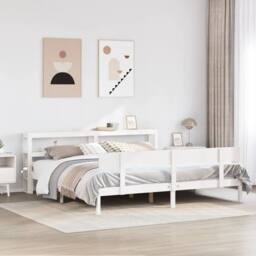 Berkfield Home Bed Frame without Mattress White 180x200 cm Super King Solid Wood Pine - thumbnail 2