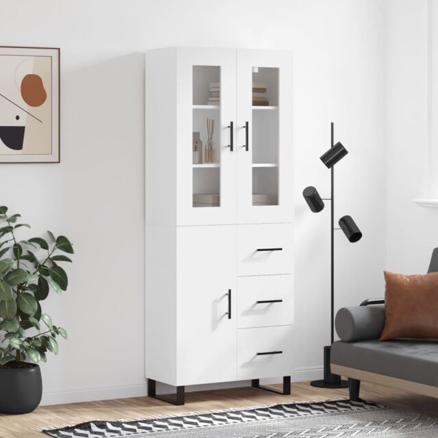 Berkfield Home Highboard White 69.5x34x180 cm Engineered Wood - image 1