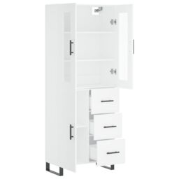 Berkfield Home Highboard White 69.5x34x180 cm Engineered Wood - thumbnail 4