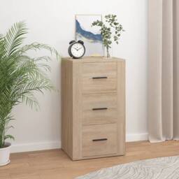 Berkfield Home Sideboard Sonoma Oak 40x33x70 cm Engineered Wood in Beige - Size: 40 x 33 x 70 cm - thumbnail 2