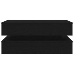 Berkfield Home Coffee Table with LED Lights Black Oak 90x50x40 cm - Size: 90 x 50 x 40 cm - thumbnail 7