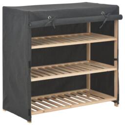 Berkfield Home Shoe Cabinet with Cover Grey 79x40x80 cm Fabric - Size: 79 x 40 x 80 cm - thumbnail 2