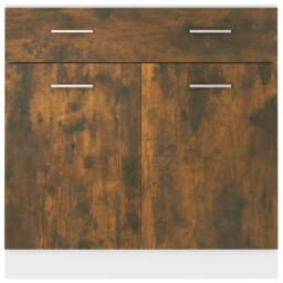 Berkfield Home Drawer Bottom Cabinet Smoked Oak 80x46x81.5 cm Engineered Wood in Brown - thumbnail 5