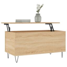 Berkfield Home Coffee Table Sonoma Oak 90x44.5x45 cm Engineered Wood in Brown - thumbnail 3
