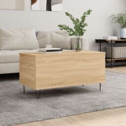 Berkfield Home Coffee Table Sonoma Oak 90x44.5x45 cm Engineered Wood in Brown - thumbnail 1