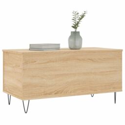 Berkfield Home Coffee Table Sonoma Oak 90x44.5x45 cm Engineered Wood in Brown - thumbnail 4