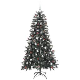 Berkfield Home Artificial Christmas Tree with 300 LEDs Green 99 x 99 x 180 cm - thumbnail 4