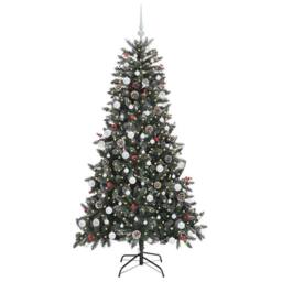 Berkfield Home Artificial Christmas Tree with 300 LEDs Green 99 x 99 x 180 cm - thumbnail 3