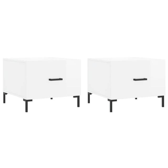Berkfield Home Coffee Tables 2pcs High Gloss White 50x50x40 cm Engineered Wood - Size: 50 x 50 x 40 cm - image 1