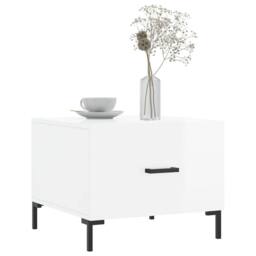Berkfield Home Coffee Tables 2pcs High Gloss White 50x50x40 cm Engineered Wood - Size: 50 x 50 x 40 cm - thumbnail 3